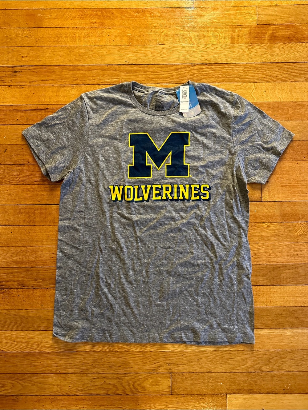 MICHIGAN WOLVERINES League Collegiate Brand Logo T-Shirt Size L BRAND NEW NWT